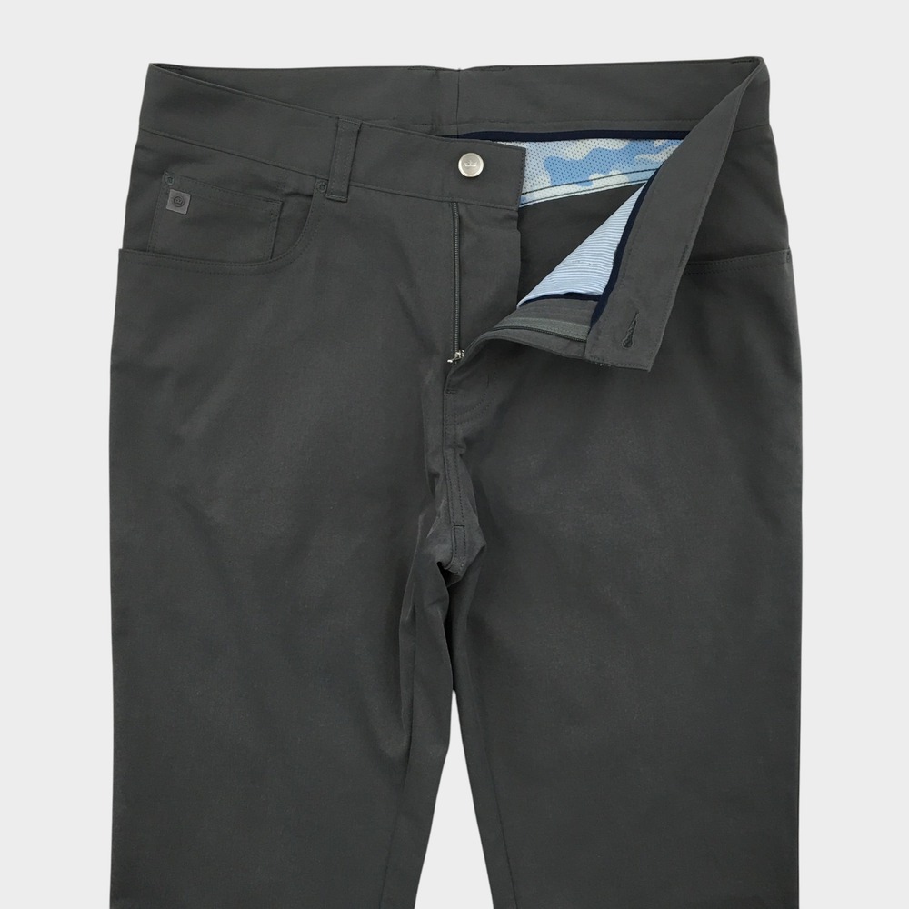 Peter Millar Mens EB66 Performance Five-Pocket Pants Iron Grey Altered Size 32